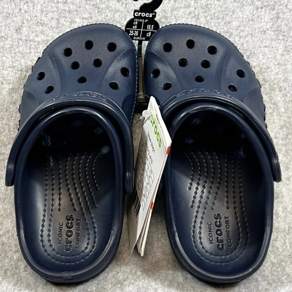 Crocs C9 Baya Clog T Toddler Size 9 Navy Blue Slip On Sandals 207012-410 NEW